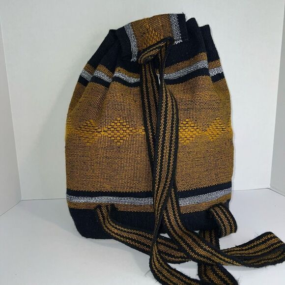 New Orleans Saints Multi-Color Woven Drawstring Backpack Tote Sack Football - Picture 7 of 9